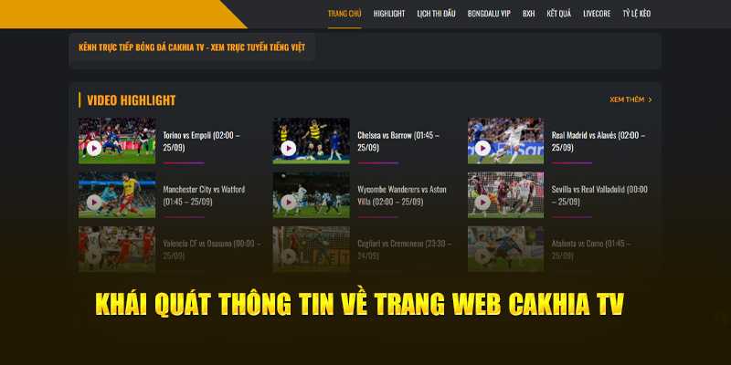 Khái quát thông tin về trang web Cakhia TV